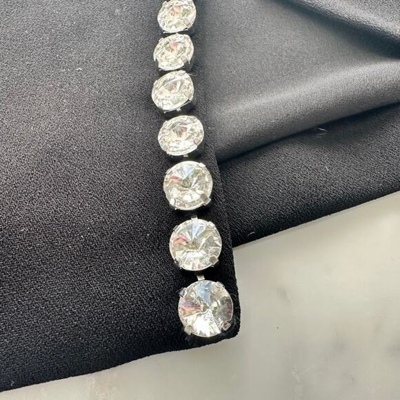 Self-Portrait Black Feather & Crystal Mini Dress NEW Size 2 Cocktail Party Prom - Picture 5 of 9